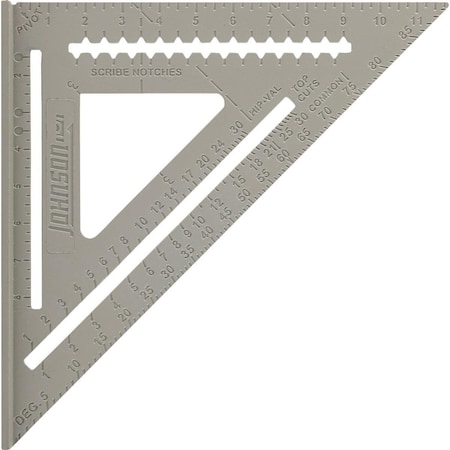 Johnson Level 12 In. Aluminum Rafter Square with Instruction Manual & Rafter Tables RAS-120